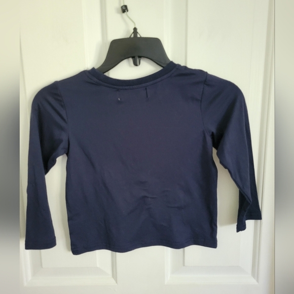 Wishing You A Very Magical Season Navy Reindeer Car Tree Long Sleeve Tee Size 4 - Picture 4 of 5